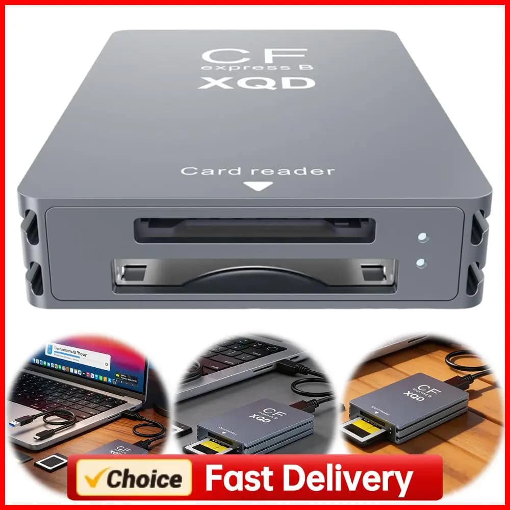 10Gbps XQD/SD Memory Card Reader with USB C To USB A/C Support Thunderbolt 3/4 Port for Professional Filmmakers Content Creators