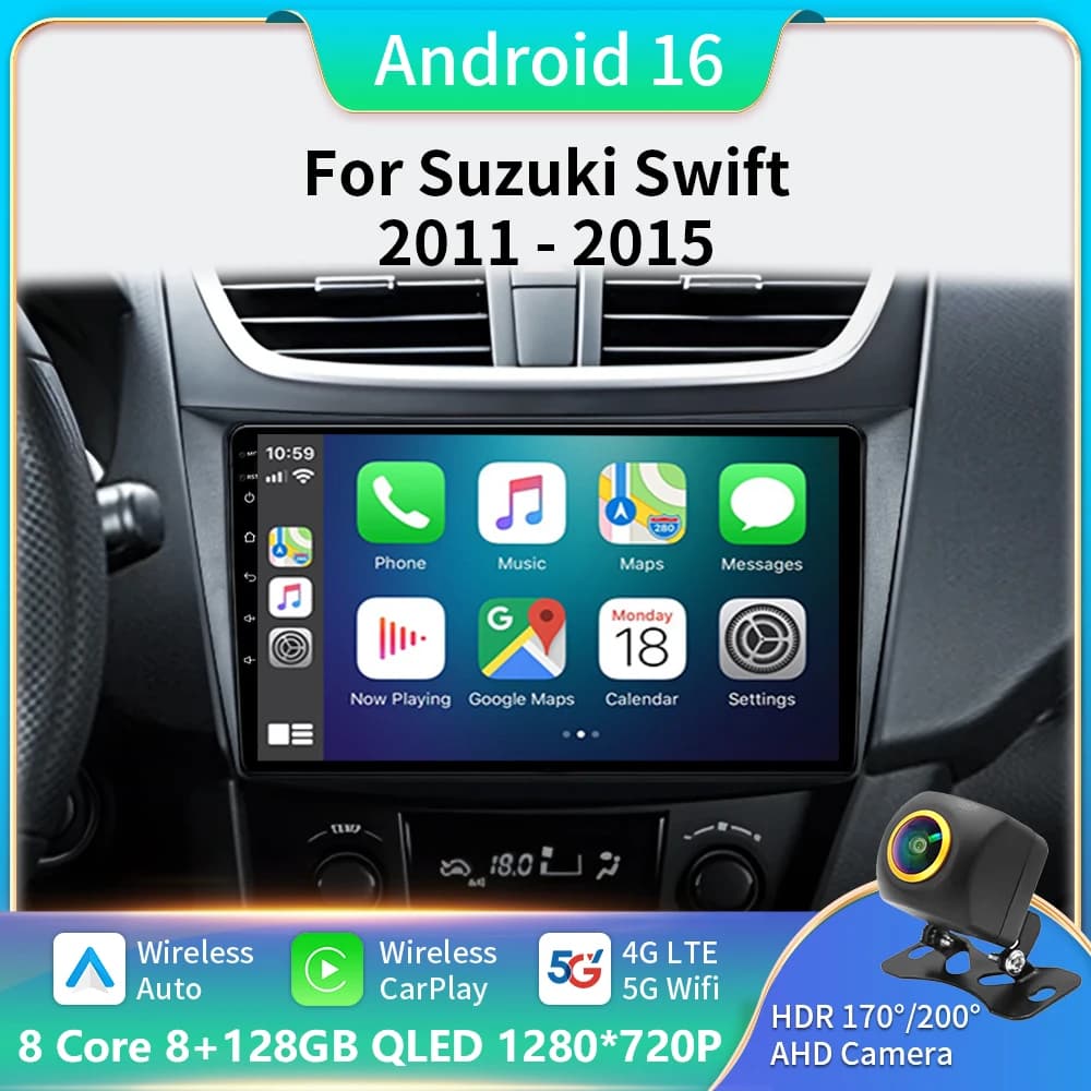 For Suzuki Swift 4 2011 - 2017 Autoradio Intelligent Android 16 Auto Video Player Stereo CarPlay GPS Navigation 2 Din