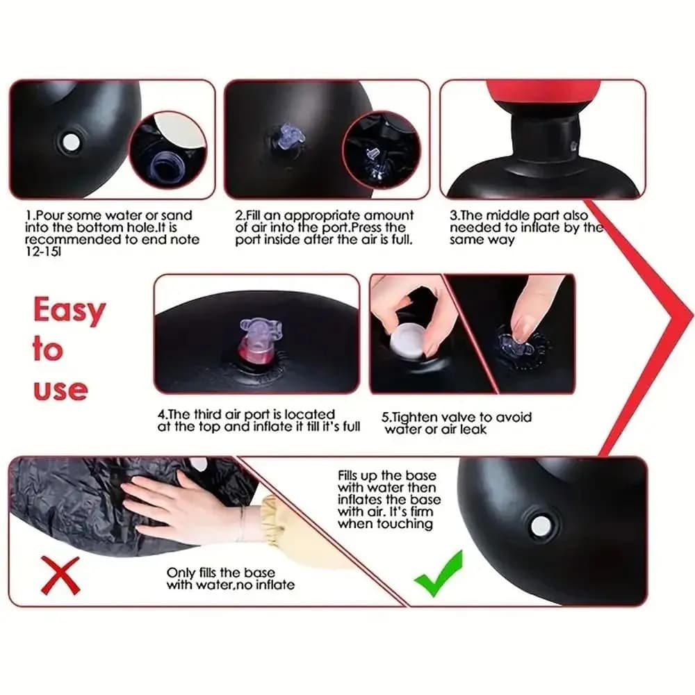 KO style inflatable boxing bag 160 cm Training boxing bag Muay Thai PVC inflatable boxing bag for interior