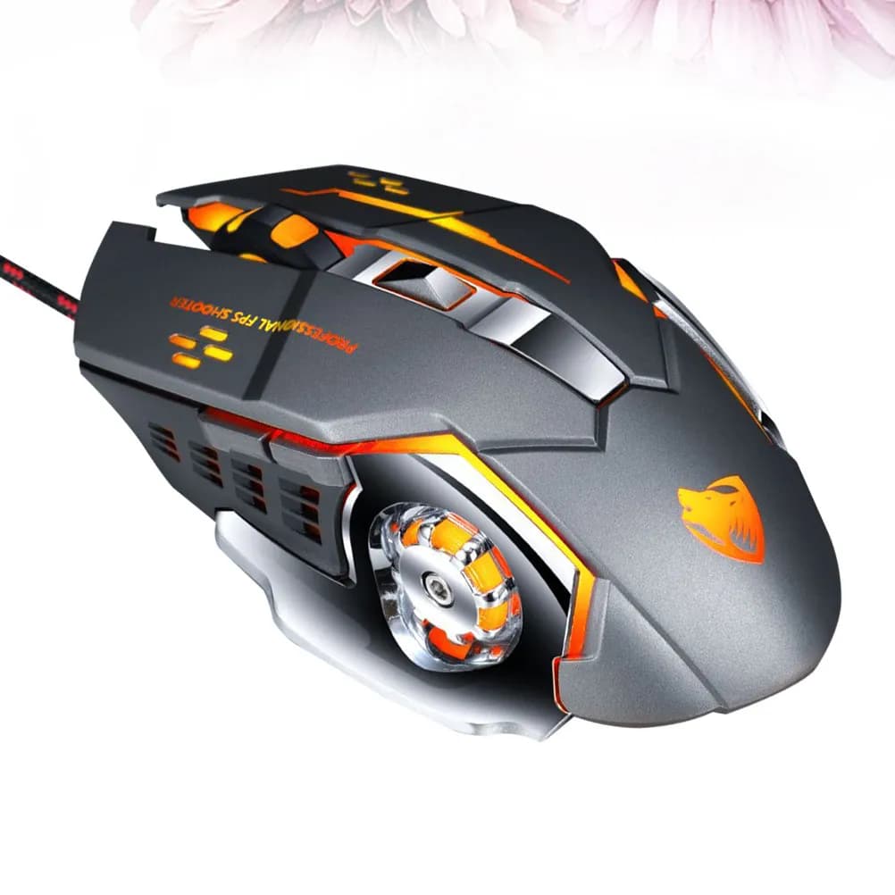 Mouse da Gaming Cablato USB Argento, Professionale ed Ergonomico per PC Desktop e Laptop, Plug and Play