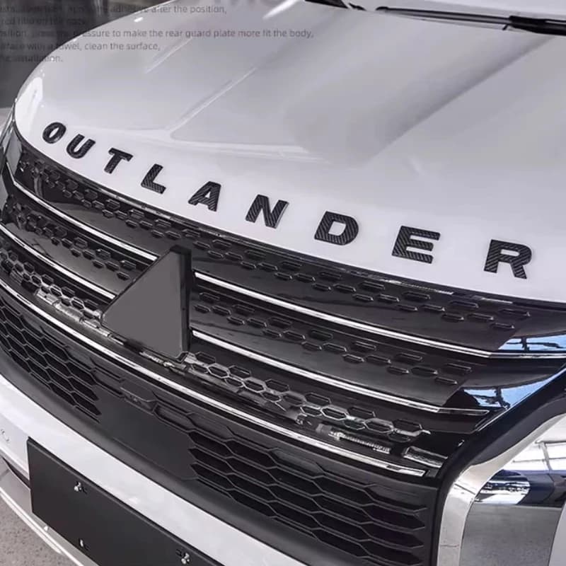 Car ABS Letters Words Logo Decals Sticker For Mitsubishi OUTLANDER 2023 2024 2025 Head Hood Alphabet Emblem Stickers Parts