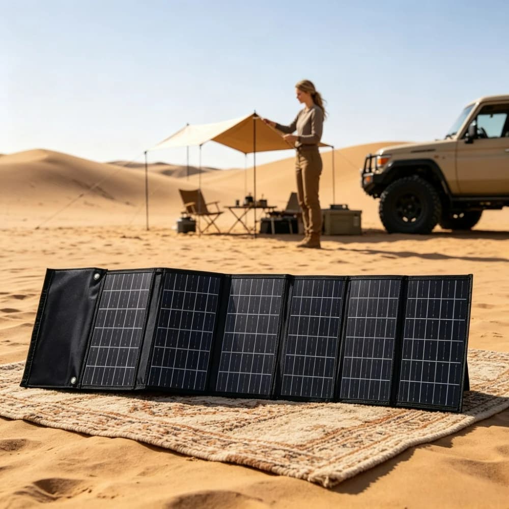 Portable Solar Power Bank 50W 90W Foldable Solar Charger Dual USB DC Waterproof ETFE Output Panel For Camping Hiking Cycling