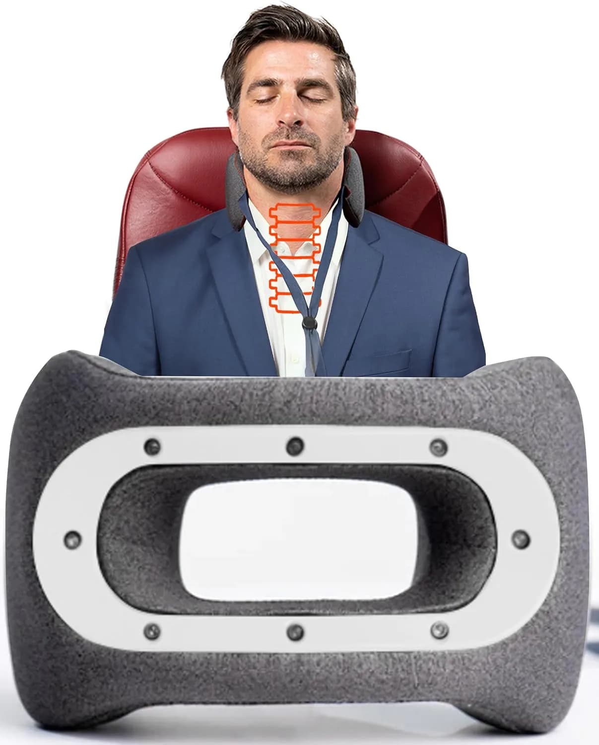 Ergonomic Knit Travel Cushion - Memory Foam with Spinal Support and Traction