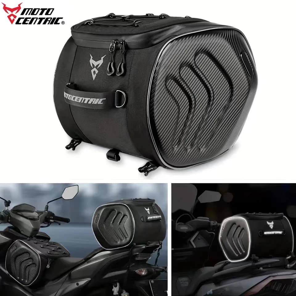 Borsa per sedile posteriore per moto impermeabile Borsa per bagagli da viaggio Borsa per casco da equitazione con guscio rigido per moto da 30 litri