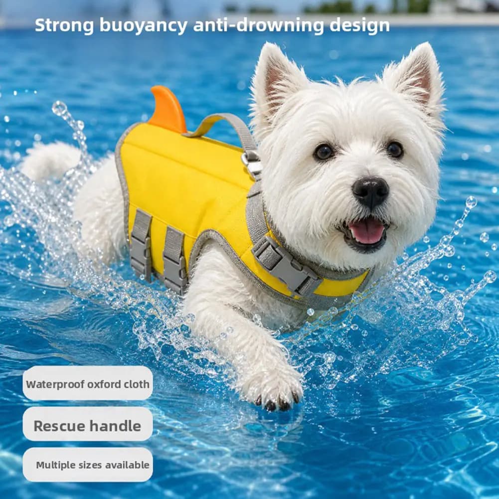 Adjustable Dog Life Jackets Waterproof High Flotation Dog Swim Vest with Chin Rest Reflective Dog Float Jacket Pet Products
