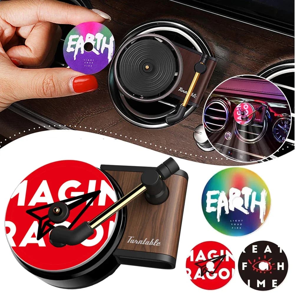 Car Deodorant Turntables turntable Car Scent Clip Vinyl Fonograph Air Sauce Clip for Aromatherapy Diffuser