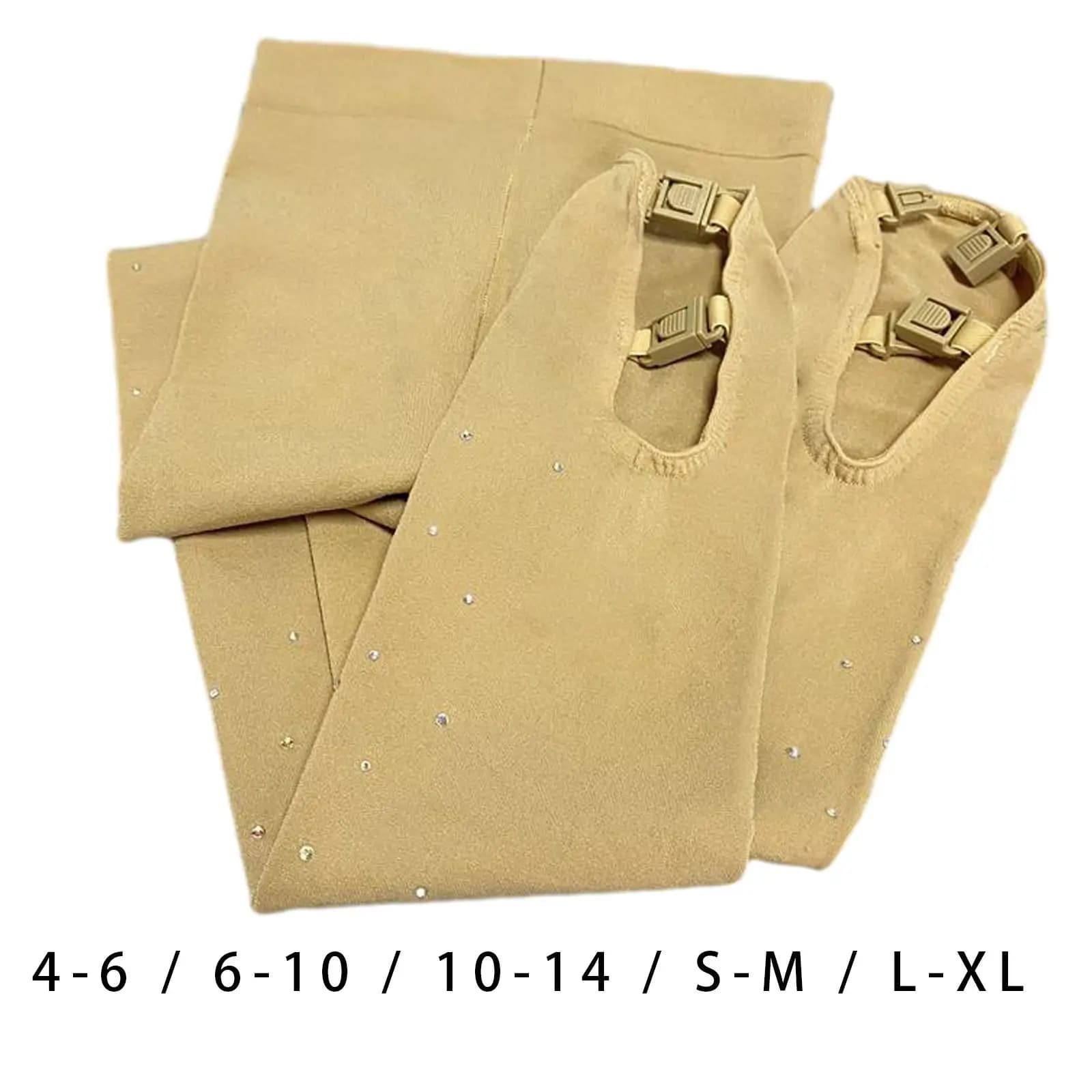 Collant per pattinaggio di figura Collant per stivali da pattinaggio su ghiaccio Calzini Pantaloni con doppie fibbie