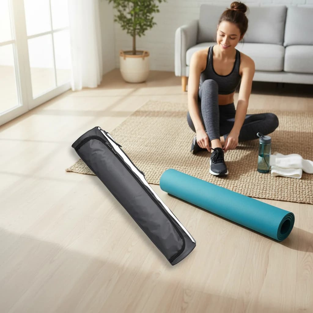Borsa porta tappetino yoga 72x16cm con cerniera e tracolla regolabile per tappetini da yoga e accessori protettivi
