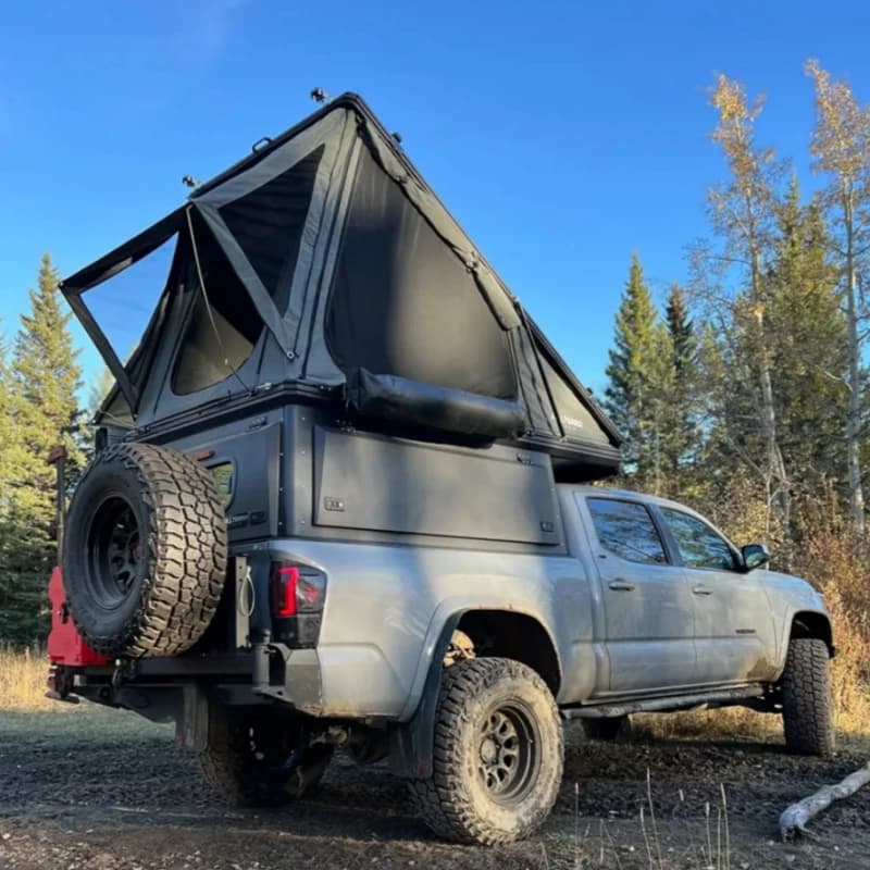 High Quality Aluminum Truck Bed Topper With Hard and Rack, Rooftop Tent Canopy Pick‑up Truck Outdoor Camping