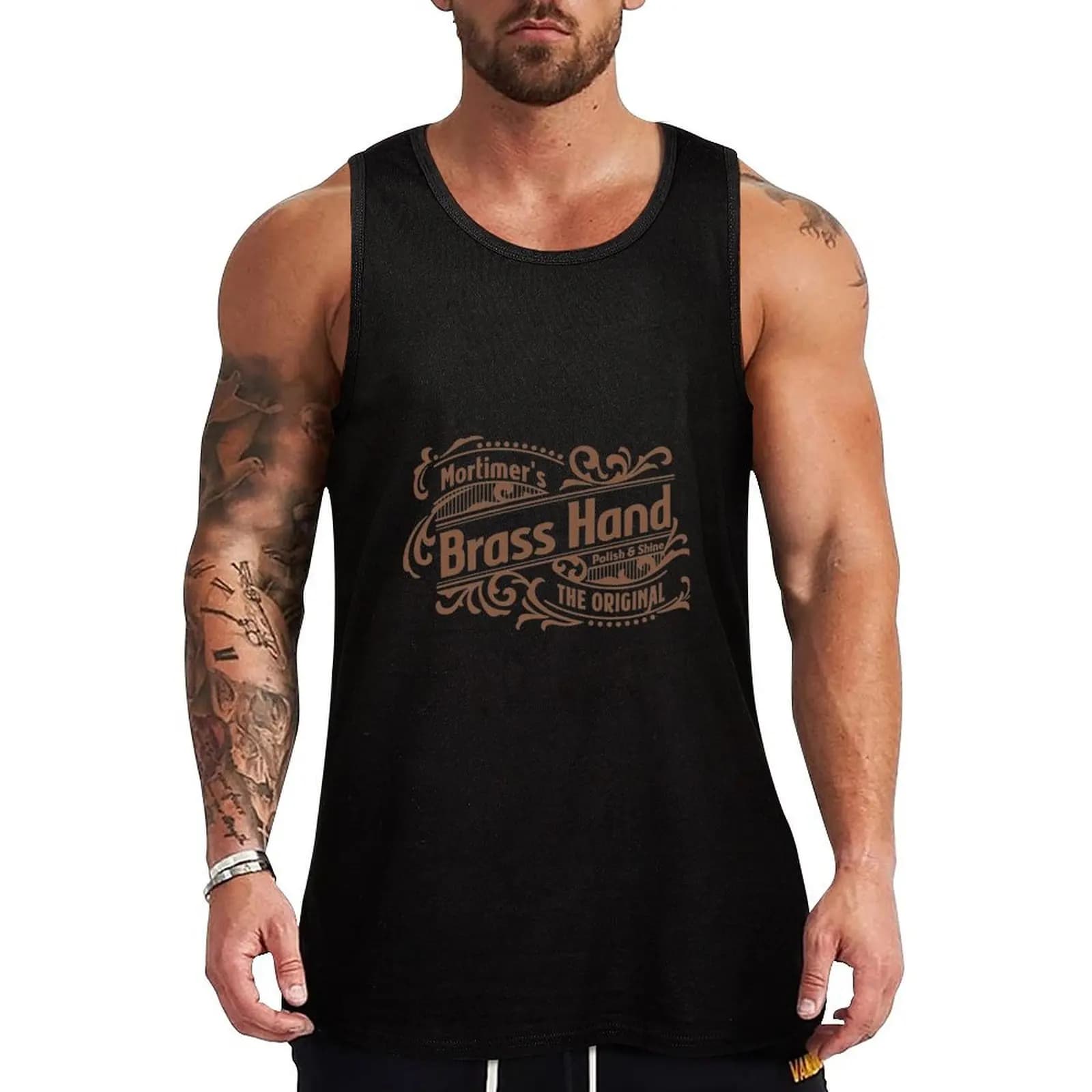Mortimer_s Brass Hand Polish & Shine Tank Top, canotta casual senza maniche per l'uso quotidiano estivo