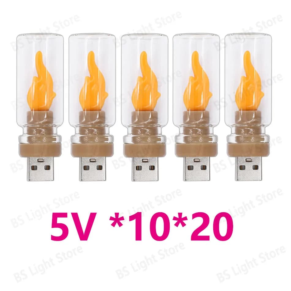 LED 5V Fiamma Lampadina Fuoco LED USB Lampadina a candela Lampeggiante Fiamma Decorativa Gialla Per la luce domestica Luce notturna Lampada da festival Praye
