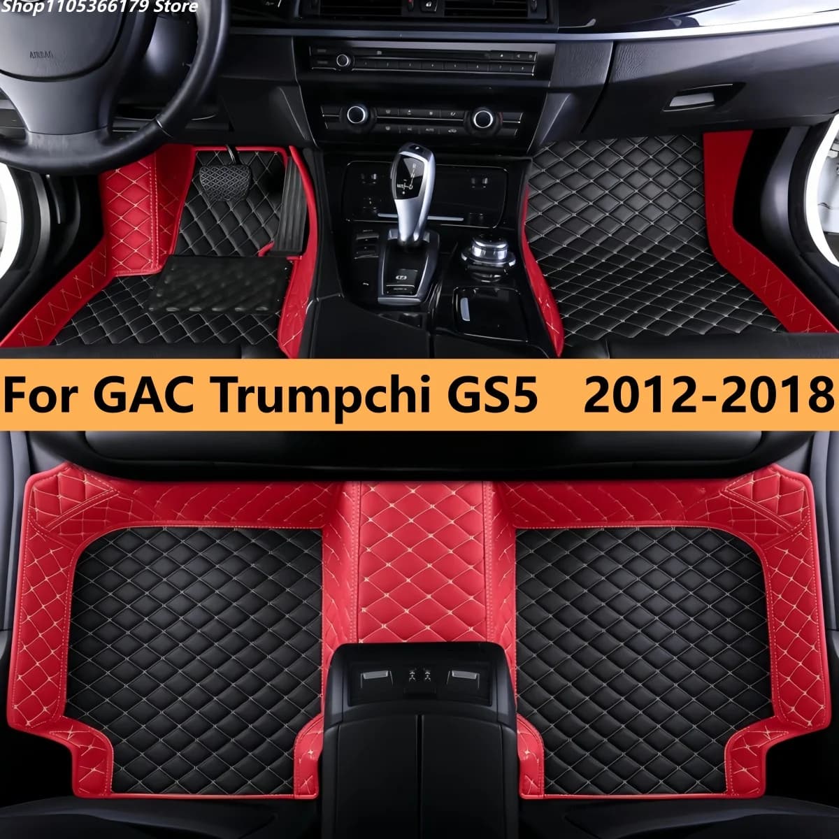 Tappetini per Auto per GAC Trumpchi GS5 2012-2018, Impermeabili per Tutte le Stagioni, Accessori Interni