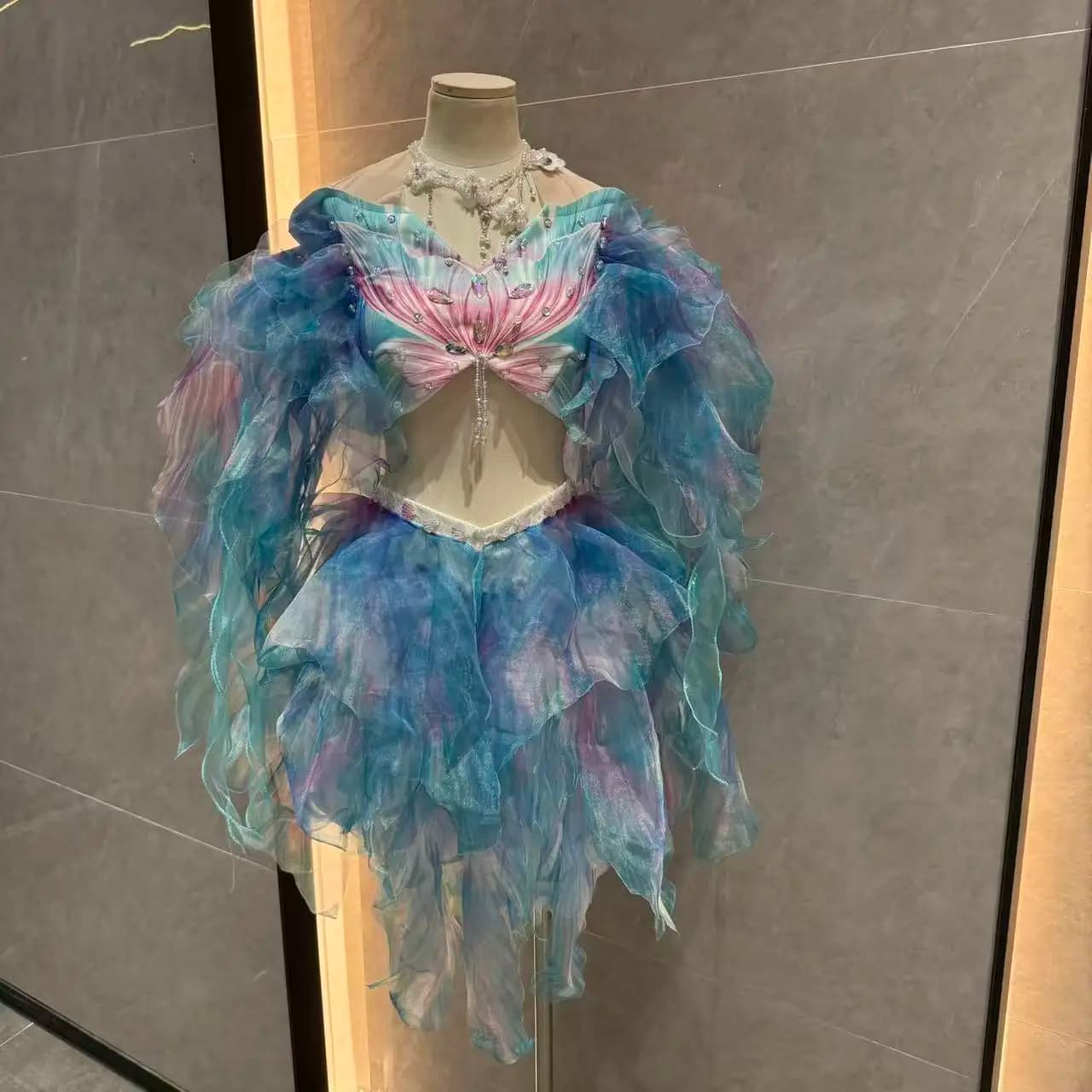 Gonna da Sirena per Danza sull'Acqua, Vestito da Principessa per Acquario, Immersioni Subacquee, Sessione Fotografica in Spiaggia, Costume da Bagno