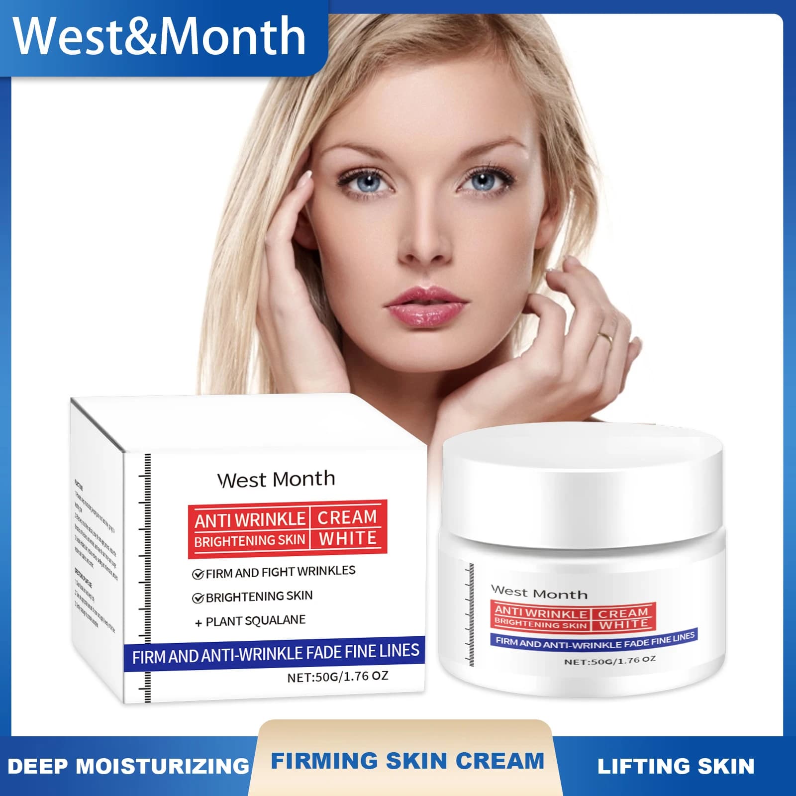 West Month Essence Satin Cream For Skin Lifting Care Slim Line Reduction Deep hydration Long-Term Hydration