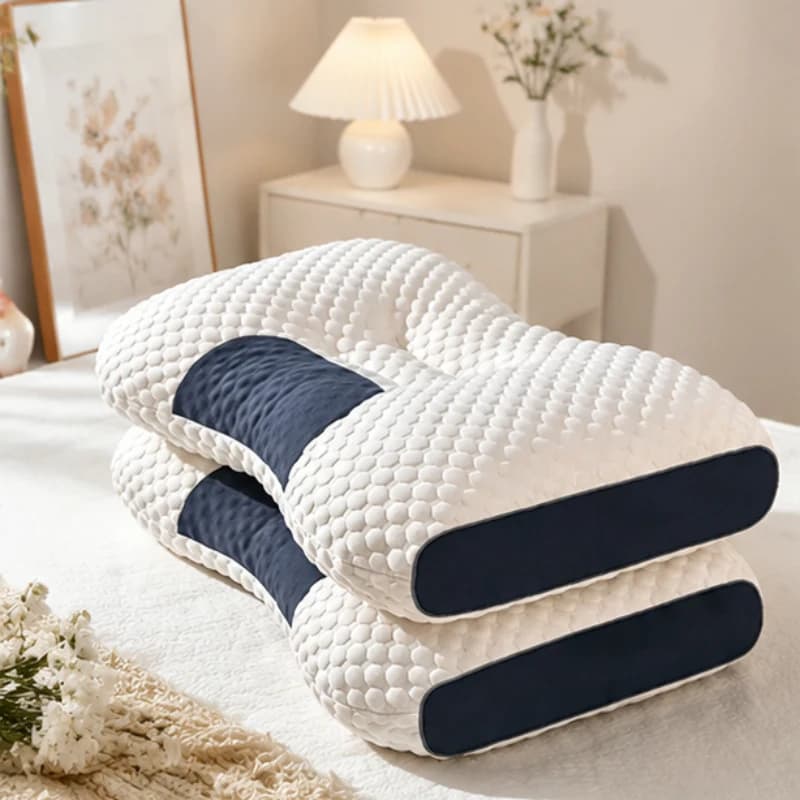 Cuscino ergonomico per il supporto del collo, 2 pezzi, cuscino morbido in fibra di soia, allevia il dolore al collo, ideale per il riposo domestico, il sonno e il relax quotidiano
