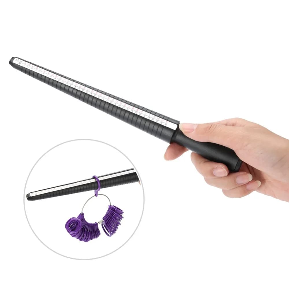 2Pcs Accurate Plastic Ring Sizer Hk Size Uk Size Ring Mandrel Multi‑function 4-in-1 Finger Gauge Ring Repair