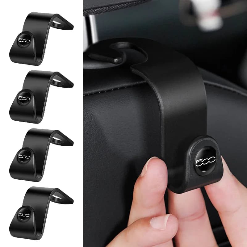 1/2 pezzi ganci per schienale seggiolino auto portatile gancio di stoccaggio automatico supporto organizzatore per Fiat 500 500C 500X 500L Abarth 695 accessori