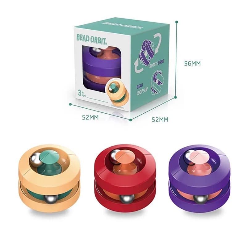 Innovativo e Unico Giocattolo Antistress in Metallo e Marmo per Adulti, Creativo Spinner Rotante con Pista per Dita, Rilassa la Tua Mente