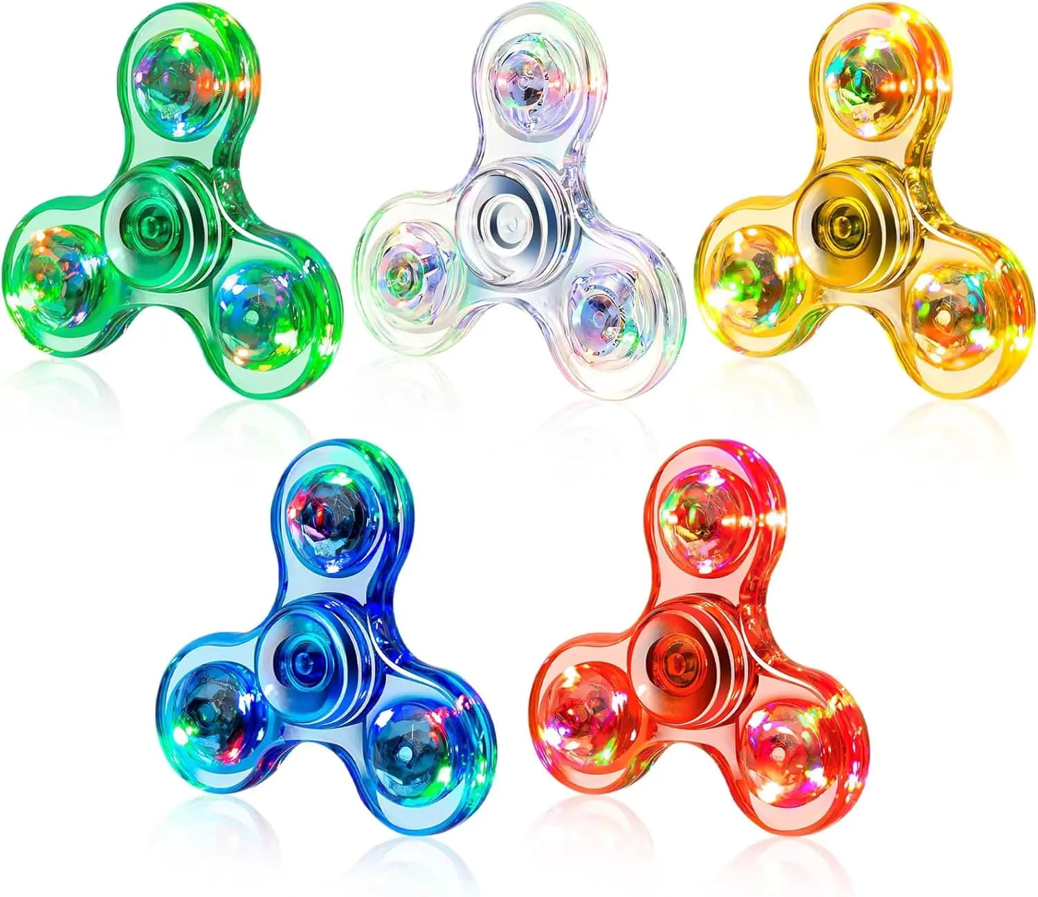 Fidget Spinner Luminoso che si Illumina al Buio con LED, Giocattolo Antistress Sensoriale per Feste, Premi in Classe, Riempitivo per Sacchetti Regalo