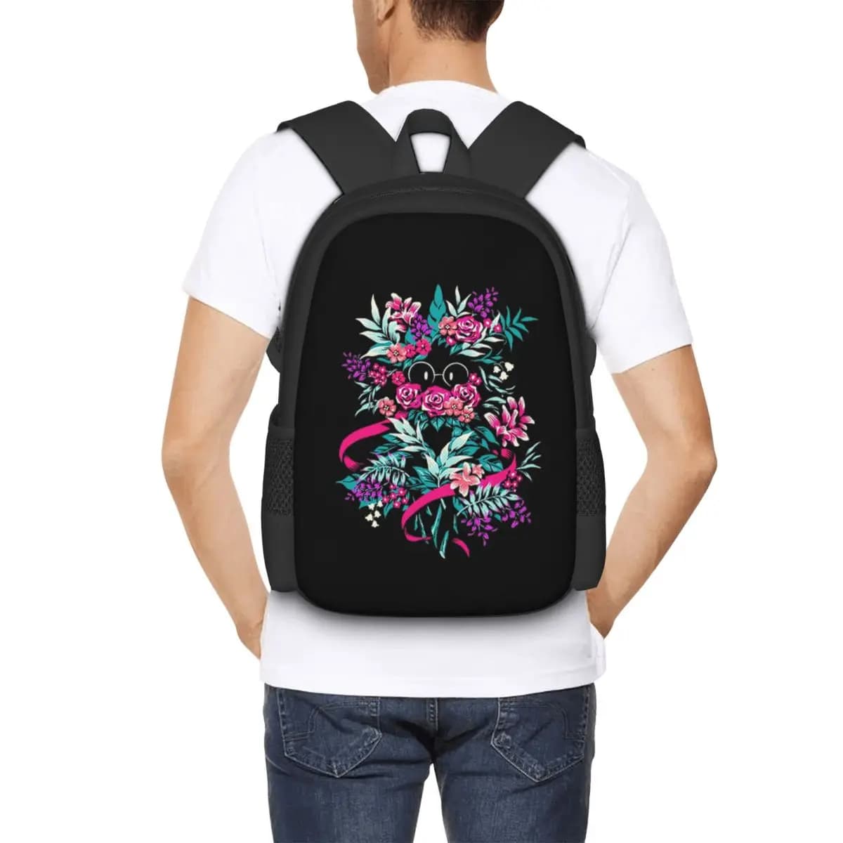 Deltarune Spamton Merch Ralsei Zaino floreale per studenti Borsa da scuola Zaino da viaggio per escursioni per uomo e donna Borsa a tracolla