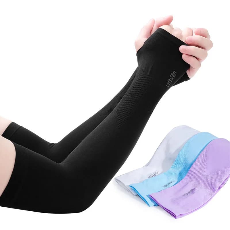 Guanti Lunghi Mezze Dita per Uomo e Donna, Protezione Solare UV, Copribraccia Rinfrescanti per Ciclismo, Pesca, Corsa, Arrampicata e Sport