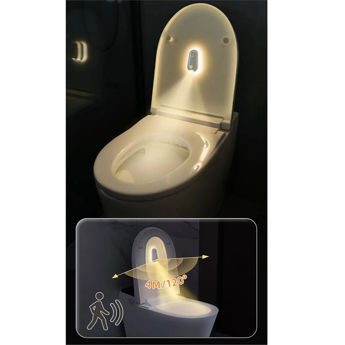 COFA 2 in 1 Toilet Sensor Light with UV ,Toilet Night Light Motion Sensor,120° Sensing Angle for Home Toilet Use