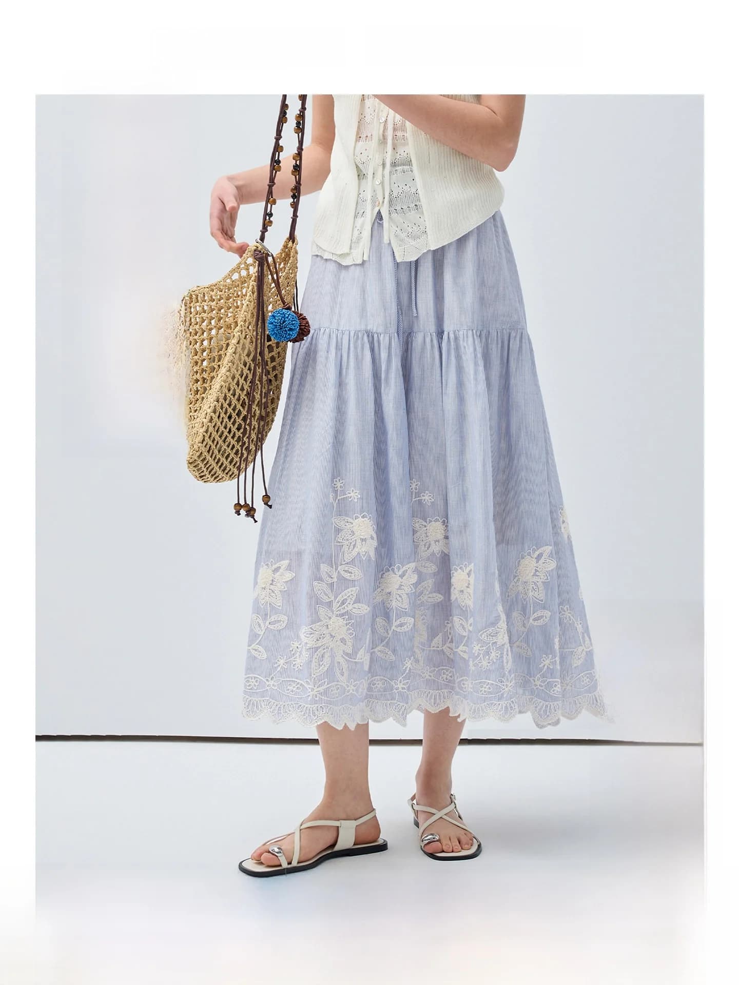 Gonna lunga da donna taglie forti Rui, a vita alta, snellente, versatile, ideale per il commuting, estiva, casual, modellante