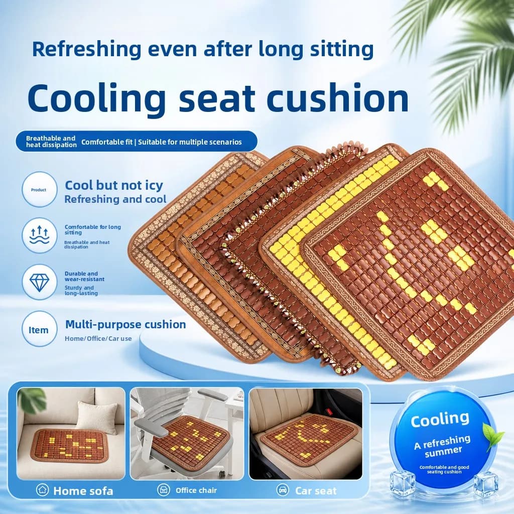 Breathable Summer Office Chair Mat Large Size Cool Pad Student Classroom Chair Cushion Anti-Slip Ventilated Ice Sensation