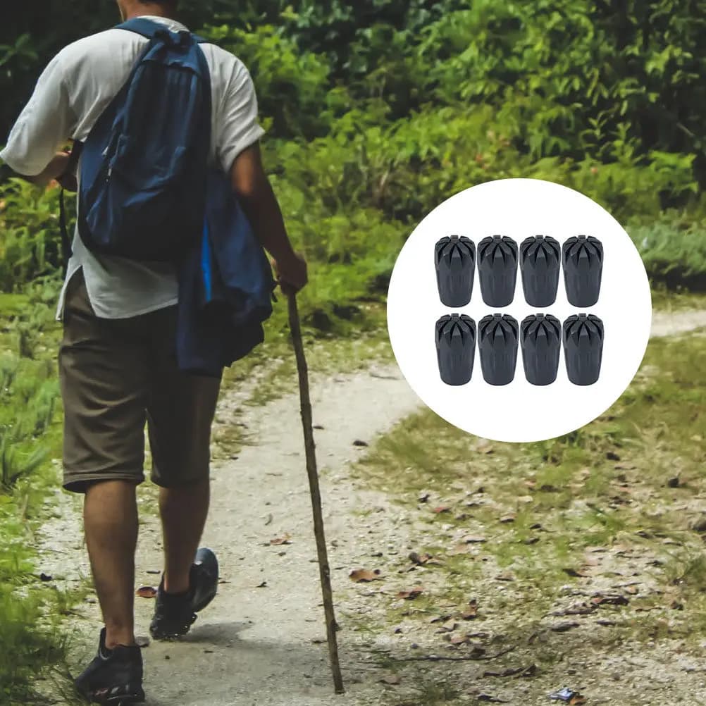 8 Anti-Usura Rubber Protective Parts for Stroller Sticks, Trekking and Hiking Sticks, Anti-Slip Covers for Sticks and Elbows