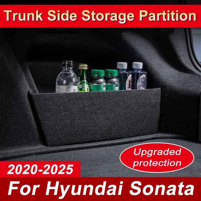 Car Interior For Hyundai Sonata DN8 2020~2025 Car Thicken Trunk Side Partition Trunk Storage Partition Multifunction Storage Box