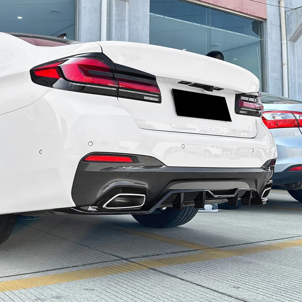 ABS Rear Bumper Diffuser Lip Spoiler Splitter Protector For BMW 5 Series G30 M Sport LCI 2021-2023 MP Style Decoration Guard