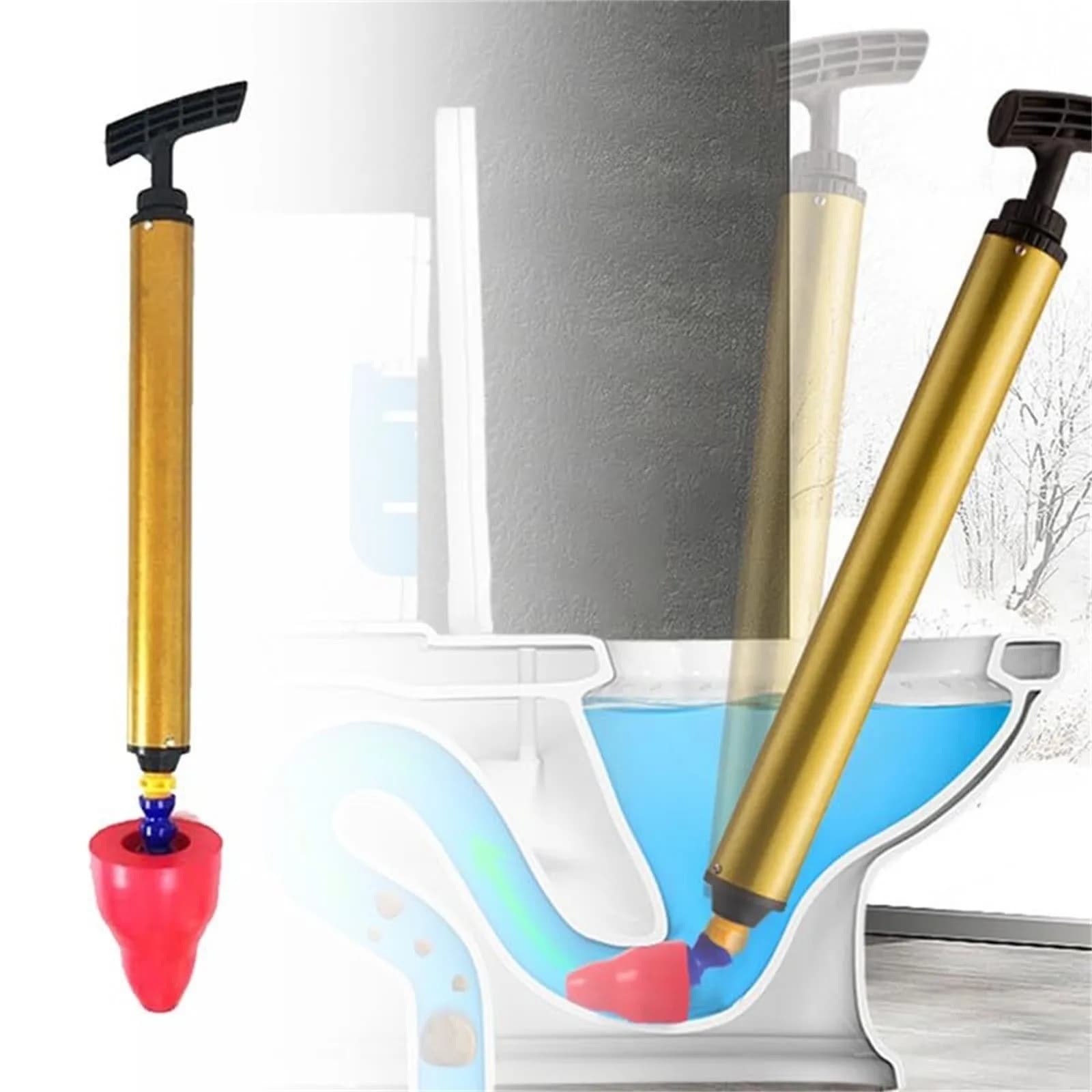 Sblocco scarico WC Sblocco rapido in silicone per WC domestico Dragaggio fognario Sblocca WC Stantuffo per tubo WC ad alta pressione con un colpo