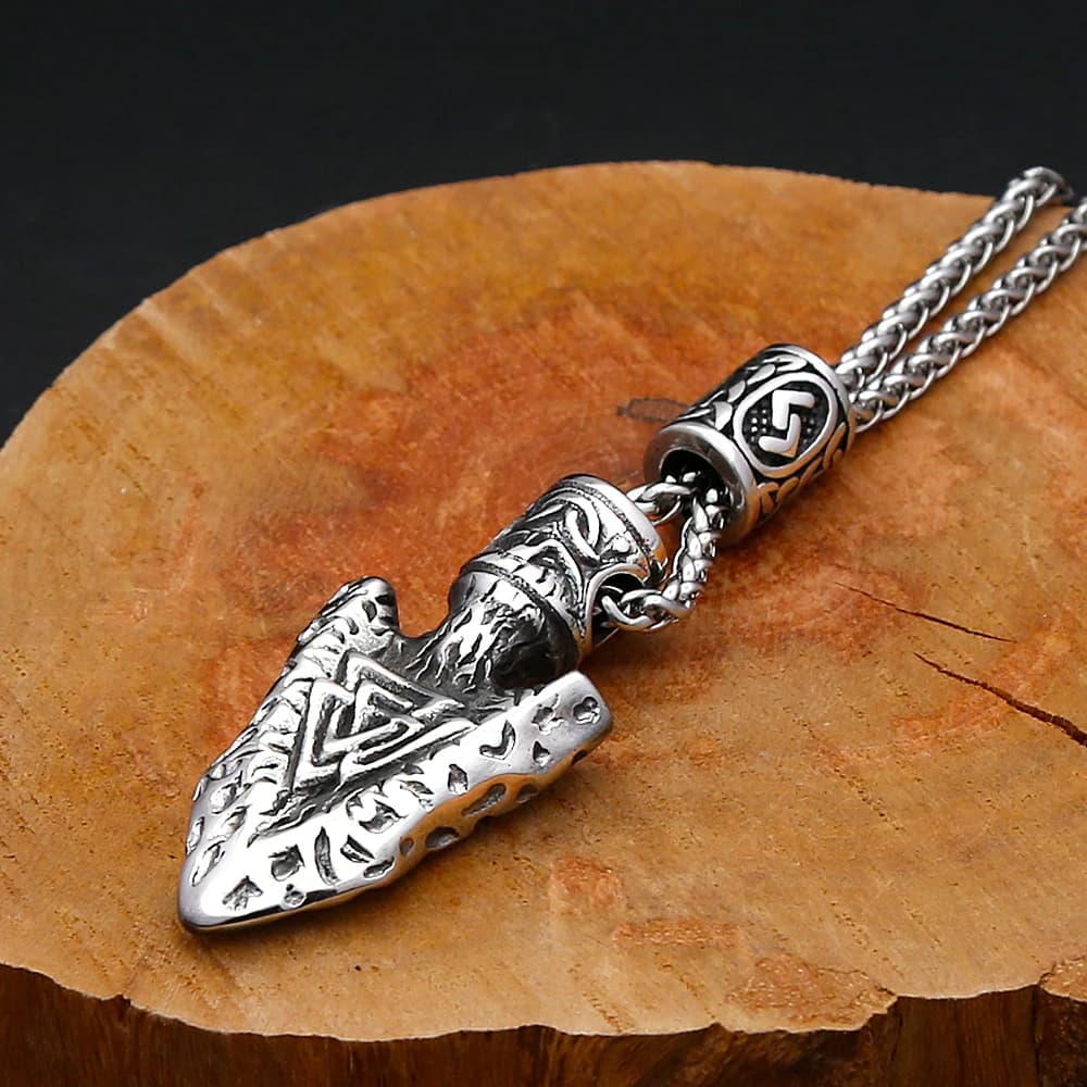 Vintage Nordic Stainless Steel Brake Point Pendant, Lancia Toe Necklace for Men and Women, Amulet Jewelry, Gifts, Dropshipping