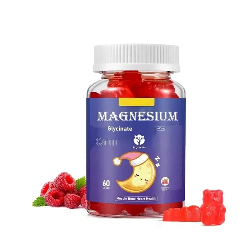 Magnesium glycinate gummies, 400mg sugar free magnesium glycinate supplement, containing vitamin D and B6