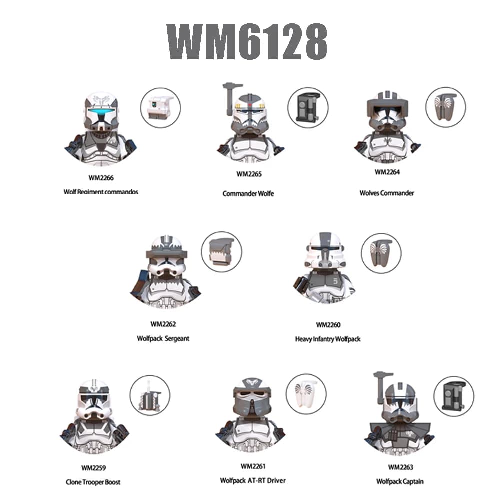 WM6128 Wolf Regiment Commandos Building Blocks Commander Wolfe Wolves Mini Figurine Wolfpack Capitano Mattoni Figura Giocattoli per bambini