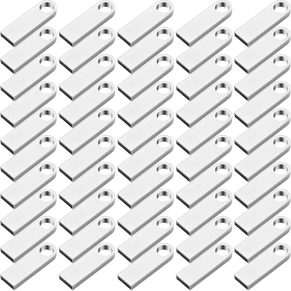 Chiavette USB Mini Impermeabili da 128MB in Confezione Multipla, Design in Lega di Zinco per PC, Laptop e Archiviazione Dati in Ufficio, Argento