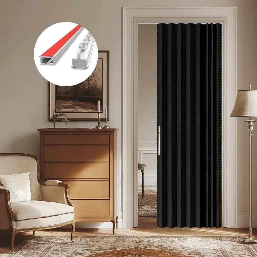 100% sliding blackout blinds for doors, ceiling curtains for doors, magnetic curtains for bedroom doors and living room