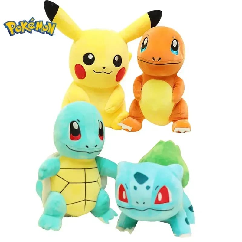 Charmander Squirtle Bulbasaur Pikachu giocattoli di peluche Anime Plushies animale da collezione morbido farcito regalo di compleanno per bambini