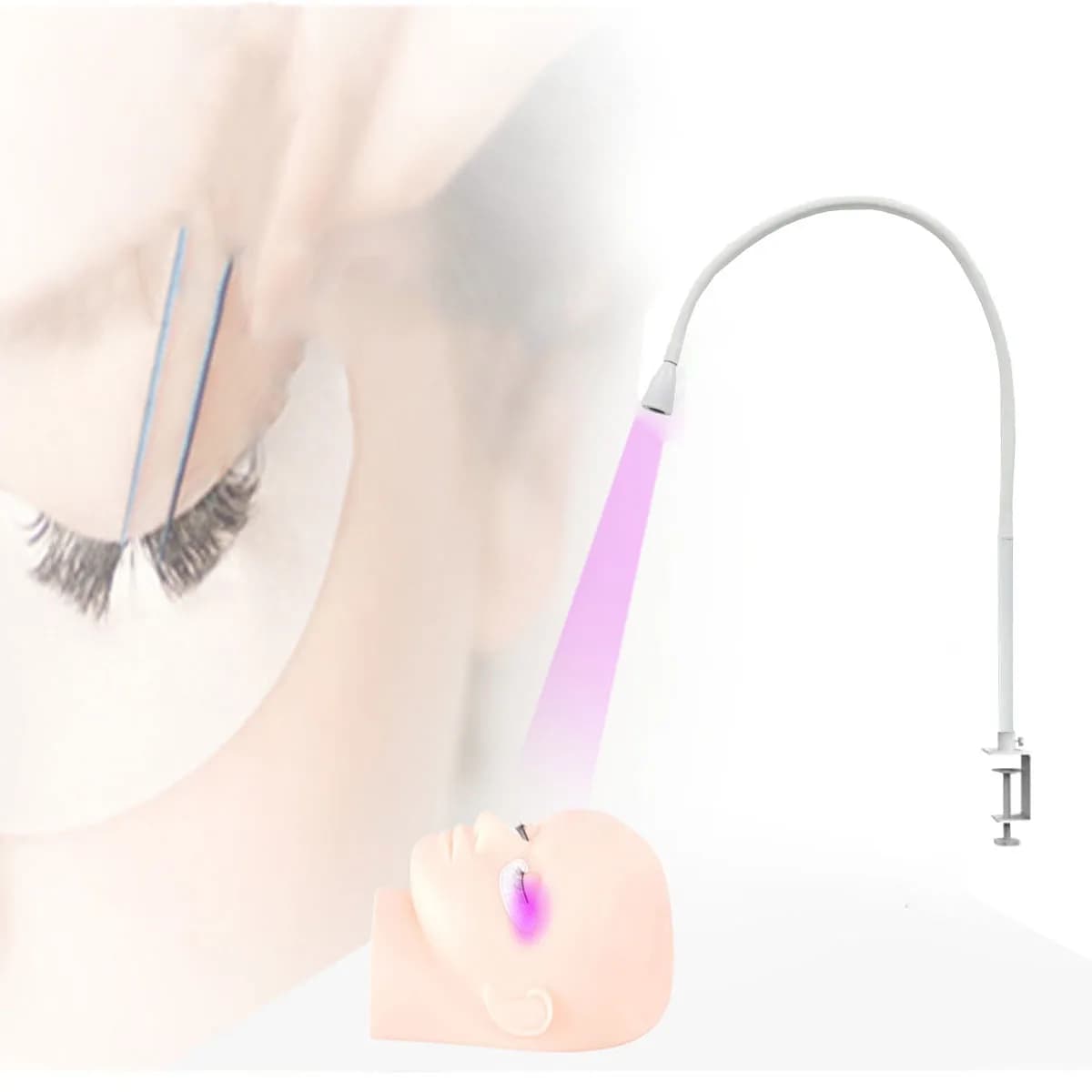 UV curing lamp for 10 W eyelashes with pedal switch Extension false eyelashes Dry nail glue for graft fast polymerizing light