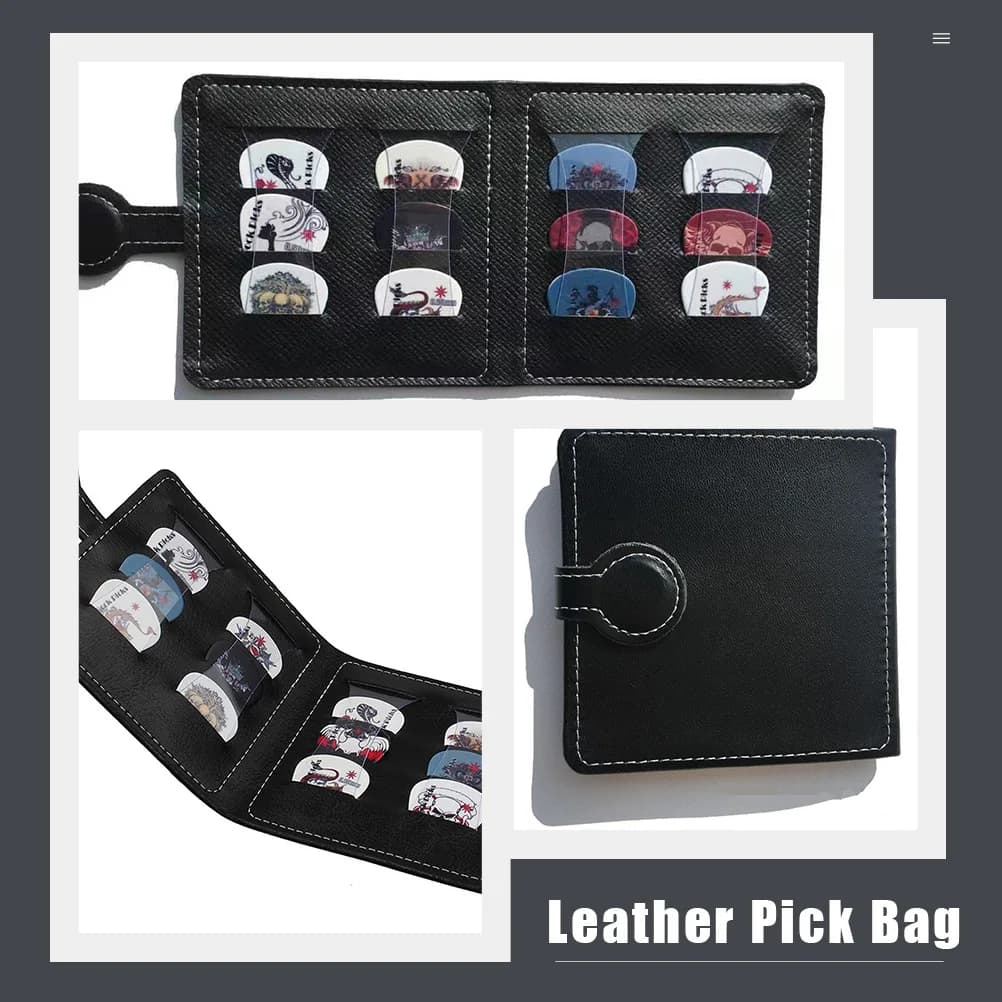 Borsa organizer per plettri da chitarra resistente, custodia portatile, aspetto raffinato, pratico e di lunga durata, porta plettri per chitarra
