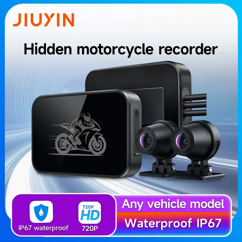 JIUYIN Moto Dual DVR Smart Connect Action Camera Front Recorder and WiFi Dash Cam Rear for Waterproof Motorcycle