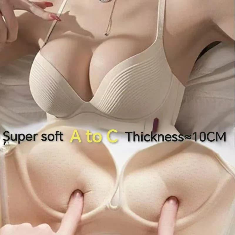 (Sopeni per seno piccolo e petto piatto) Lingerie da donna ultra spessa da 10 cm Reggiseno push up regolabile per sollevamento seno piccolo senza cuciture