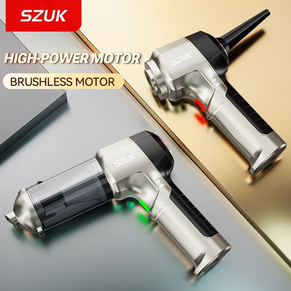 Aspirapolvere Portatile per Auto SZUK 18000PA, Potente Pulitore Wireless per Auto, Macchina per Pulizia Senza Fili, Mini Aspirapolvere Portatile