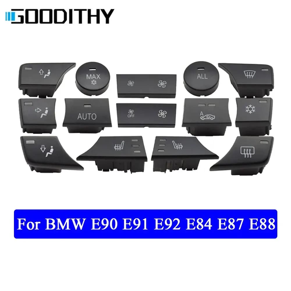 Car Dash Air Conditioning AC Climate Control Button Seat Adjust Switch Cover Cap For BMW E81 E82 E87 E88 E90 E91 E92 E93 E84 F25