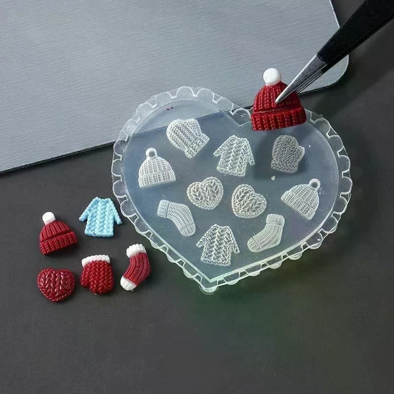 1PC cappello di Natale calzini conchiglia di mare stella marina fiore giglio tulipano 3D acrilico stampo per unghie decorazioni per unghie fai da te nail art in silicone