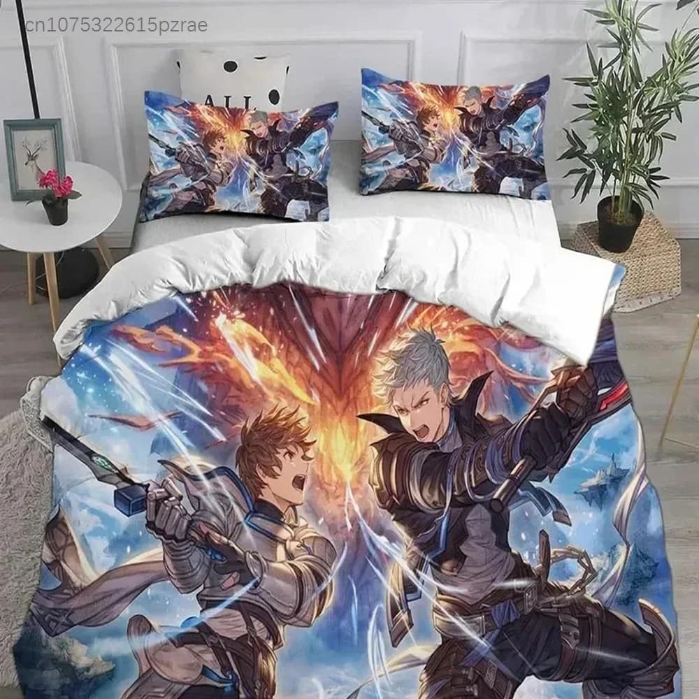 Granblue Fantasy Bedding Set Printed Bed Set With Pillowcase Duvet Cover Soft Queen King Size Bedclothes Home Kids Adult Size