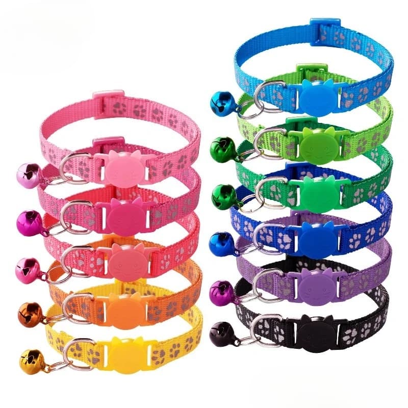Collare per animali domestici riflettente MIXCOLOR da 50/100 pezzi con campanello colorato per cani e gatti - Collana identificativa regolabile per gattini