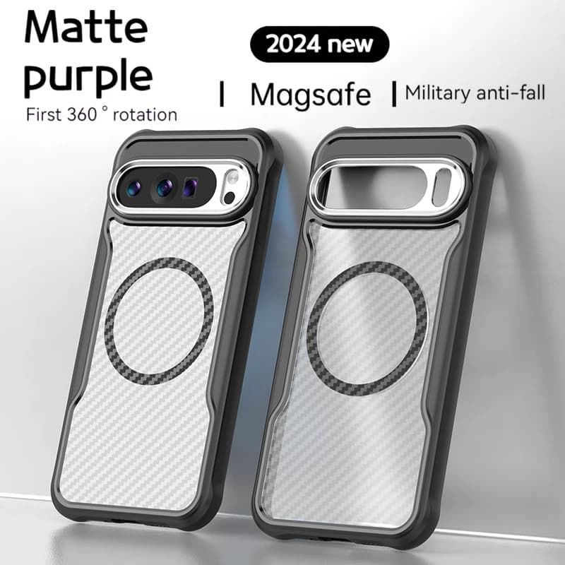 Custodia antiurto con armatura traslucida opaca di lusso magnetica per Pixel9 Pixel9 Pro XL Pixel 8A Magsafe Cover di ricarica wireless