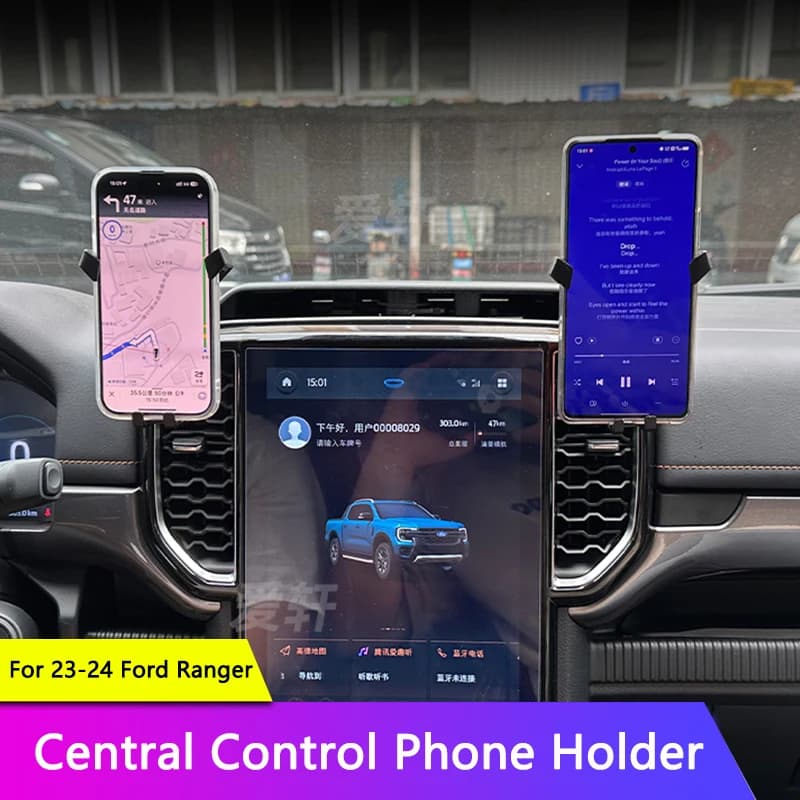 QHCP supporto per telefono da auto supporto centrale per telefono cellulare supporto per telefono da cruscotto adatto per accessorio interno Ford Ranger 2023-2024