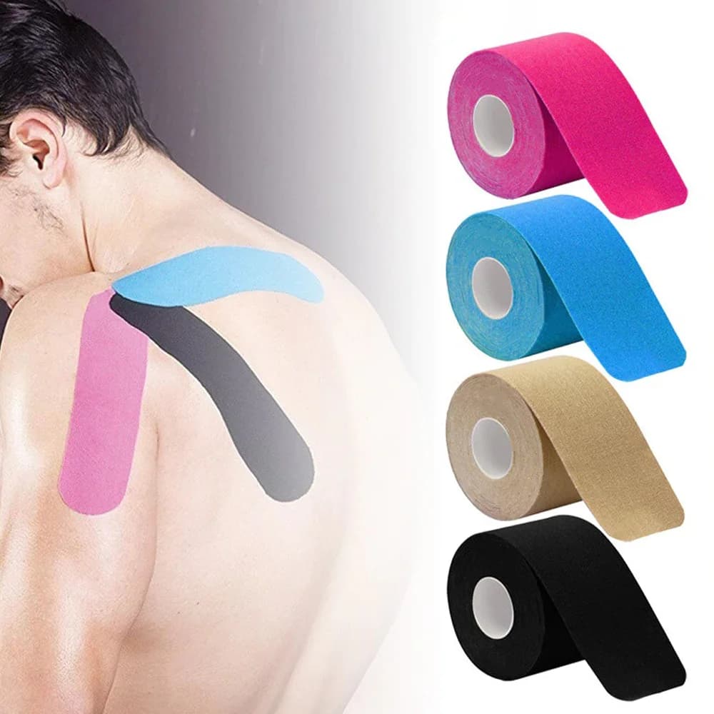 Nastro sportivo Kinesio Kinesiologia muscolare Patch elastica per alleviare il dolore al ginocchio Adesivi per recupero atletico Bende fitness